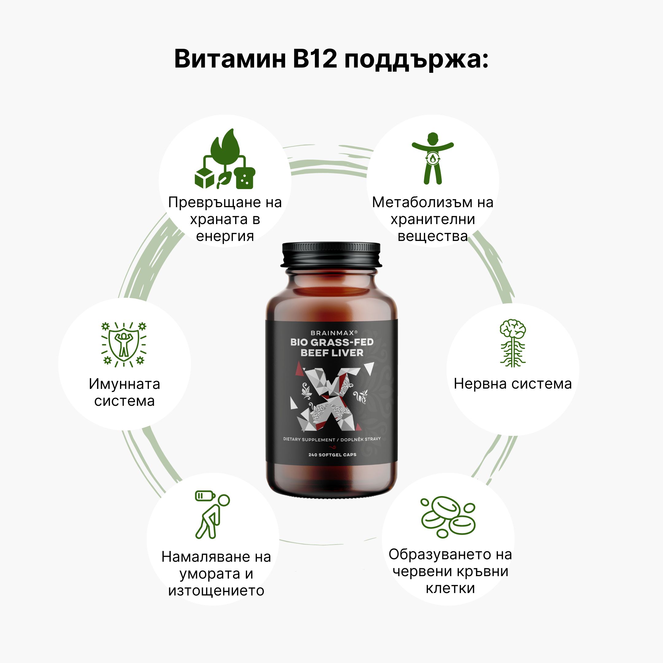 (Bulharština) Vitamin B12  podporuje